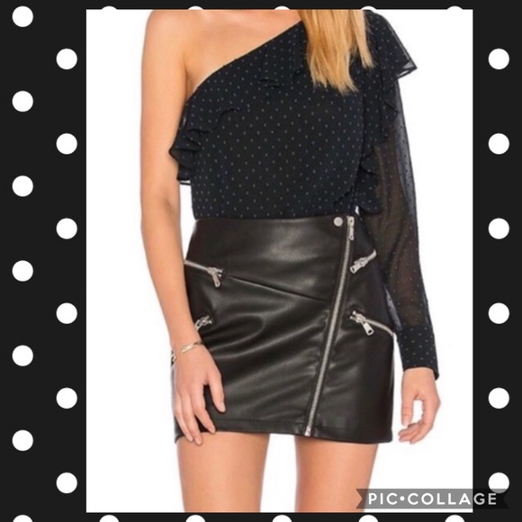 Avec Les Filles Dresses & Skirts - Avec Les Filles || Black Faux Leather Moto Skirt